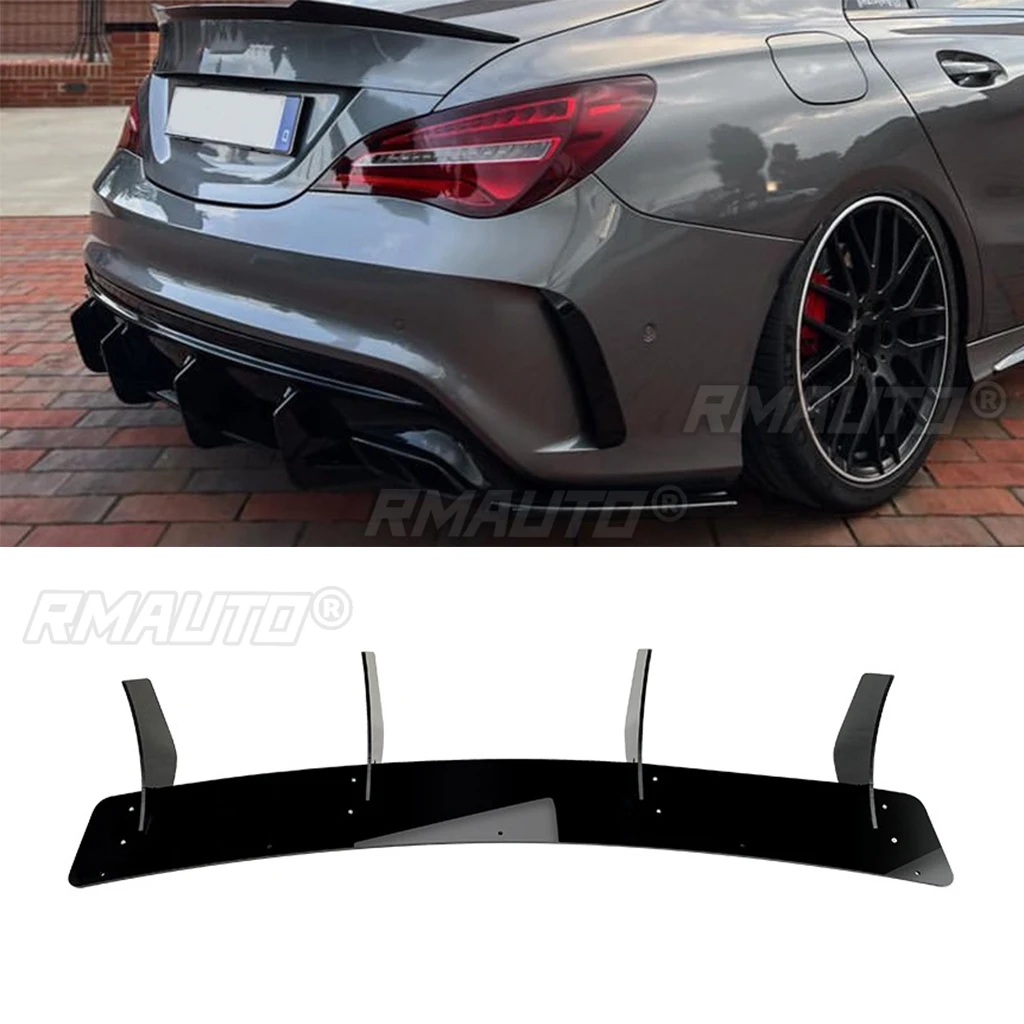 Car Rear Bumper Lower Diffuser Lip Body Kit for Mercedes Benz CLA Class W117 C117 CLA45 For AMG Sedan 2016 2017 2018 2019
