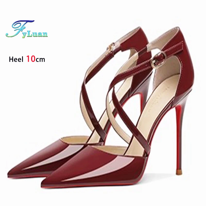 FyLuan New Cross Strap High Heels Women Pumps  Buckle Gladiator Sandals Office Party Wedding Shoes For Female Bride High Heels