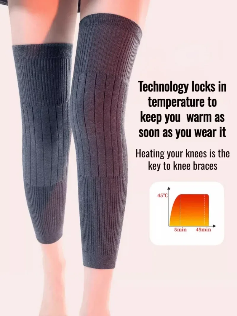 تمديد الدافئة زائد المخملية منصات الركبة الخريف والشتاء أنبوب طويل أكمام الساق يندبروف Coldproof الدافئة الركبة كم لكبار السن