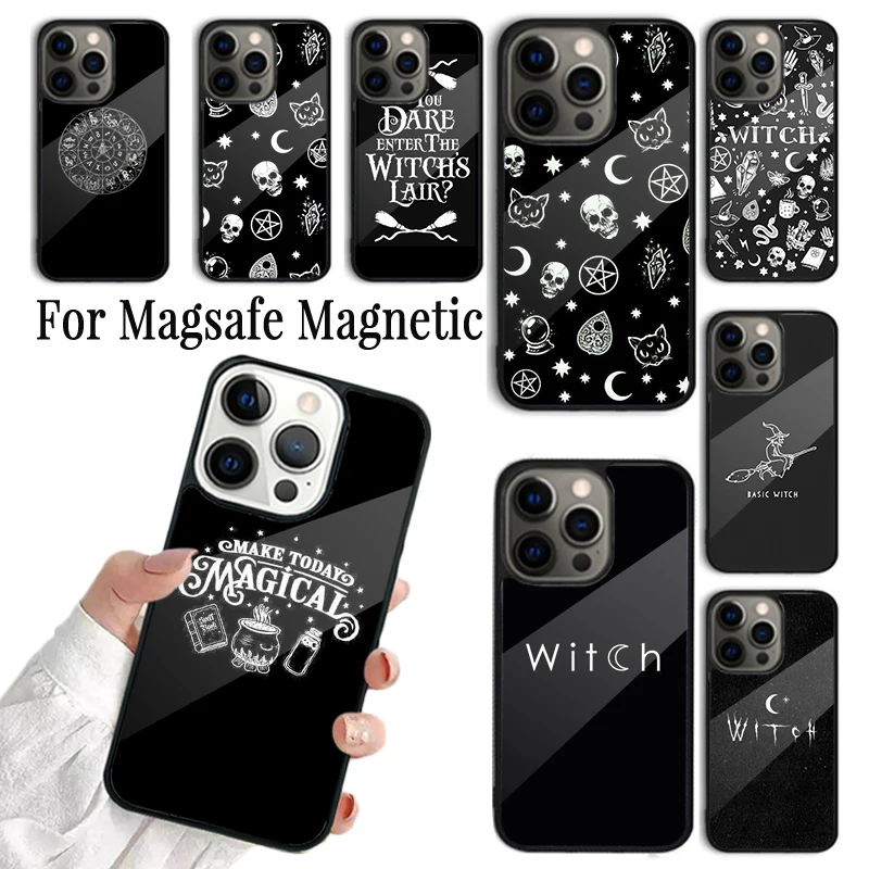 

Чехол для Телефона iPhone 16 15 14 13 12 Mini 11 Pro Max Plus Magsafe, магнитный чехол с беспроводной зарядкой, волшебные ведьмы