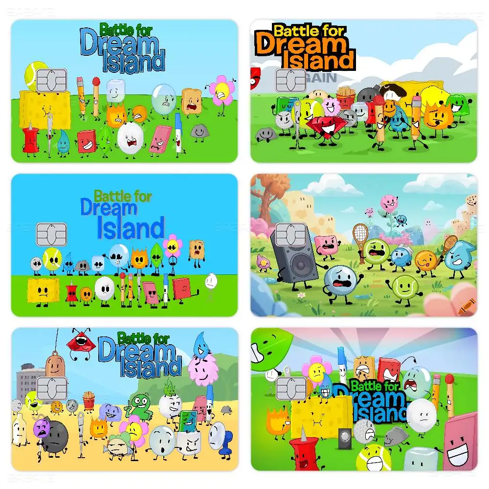B-Bfdi Battle For D-Dream Island Anime Cartoon Sticker Film Skin for Credit Card Debit Bank Bus Card
