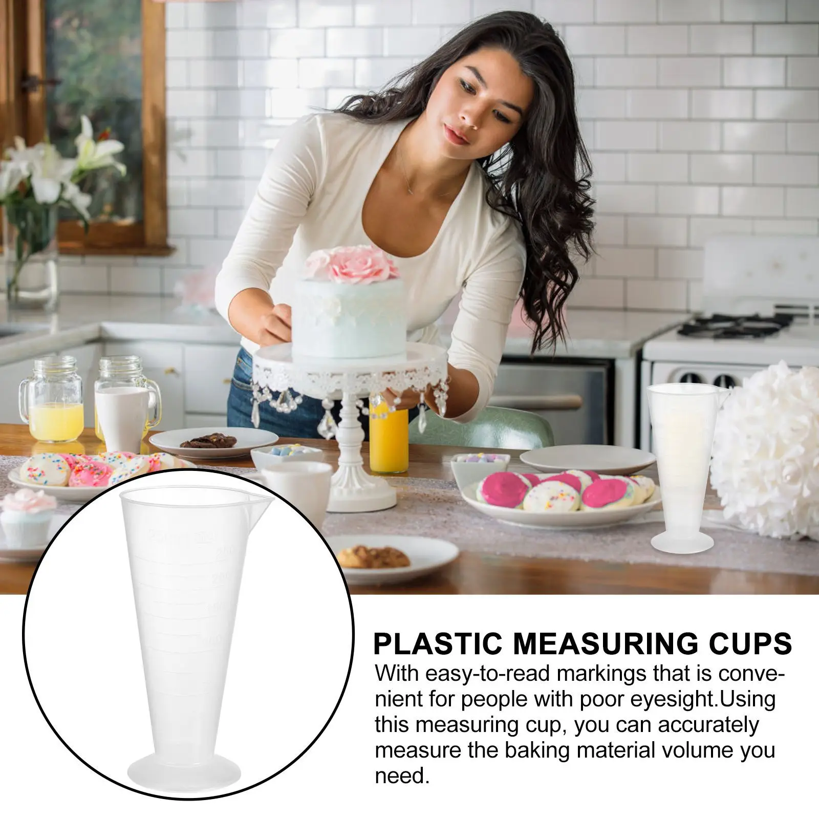 

1 шт., мерный стакан для выпечки, пластиковый треугольный кувшин, 500 мл, портативный многоцелевой легкий весовой стаканчик