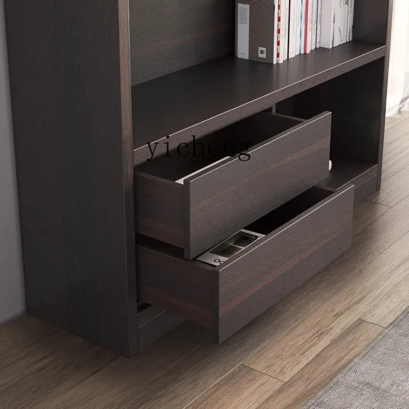 High-grade Light Luxury Oak Bookcase Storage Cabinet Modern Simple Home Living Room Combination Display LockerD25