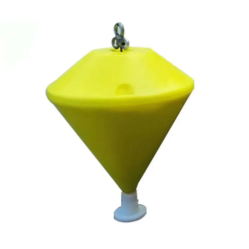 Marine life-saving buoy, surface warning buoy, pointed rotational molded split beacon