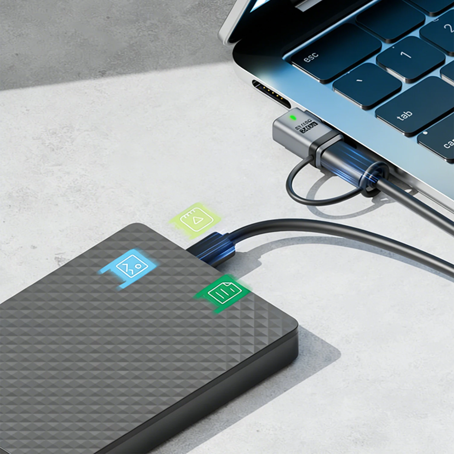 80Gbps 8K@60Hz USB Type C Extender Adapter 240W PD Fast Charging Video for Thunderbolt5/4  iPhone 15, MacBook Steam Deck Switch