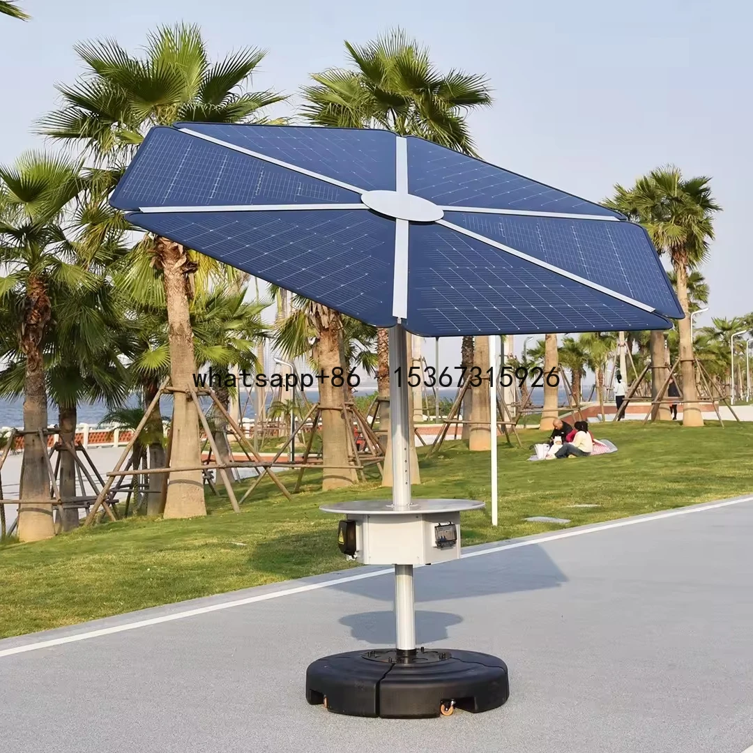 

Outdoor Parasol Sunflower Solar Panel 600W Power Station Energy System for Home On/Off Grid Full Set with storage box