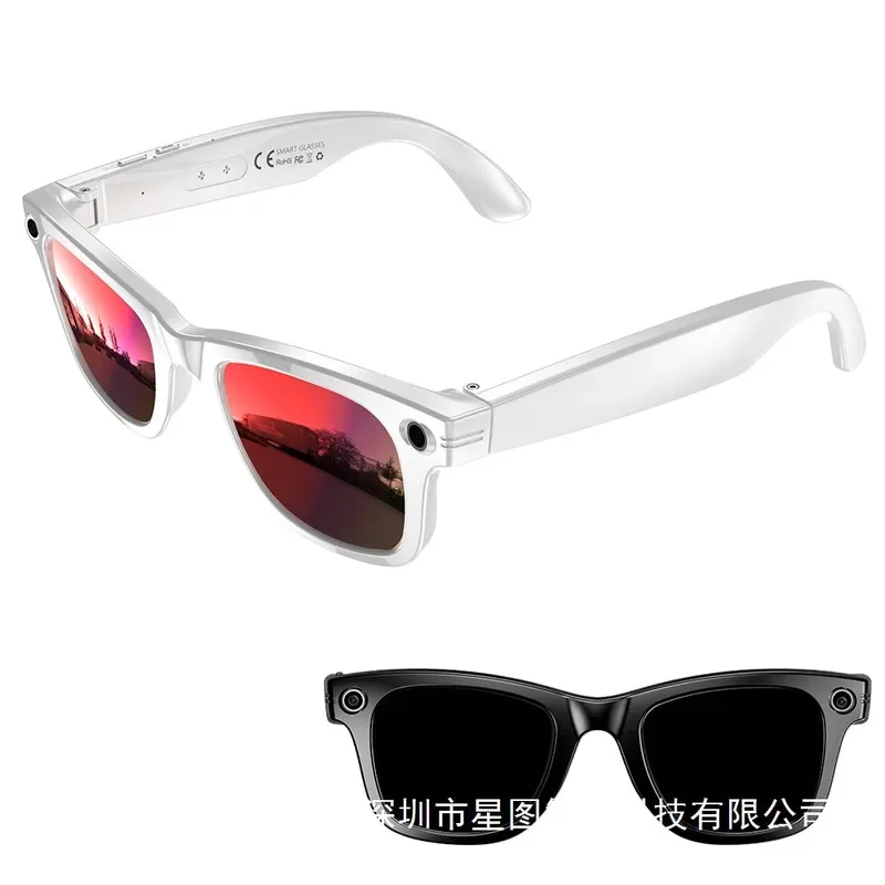 W610 AI Translation Glasses Smart Wearable Camera 8MP Anti Blue Light Real Time Voice Translator Eyewear for Travel Business