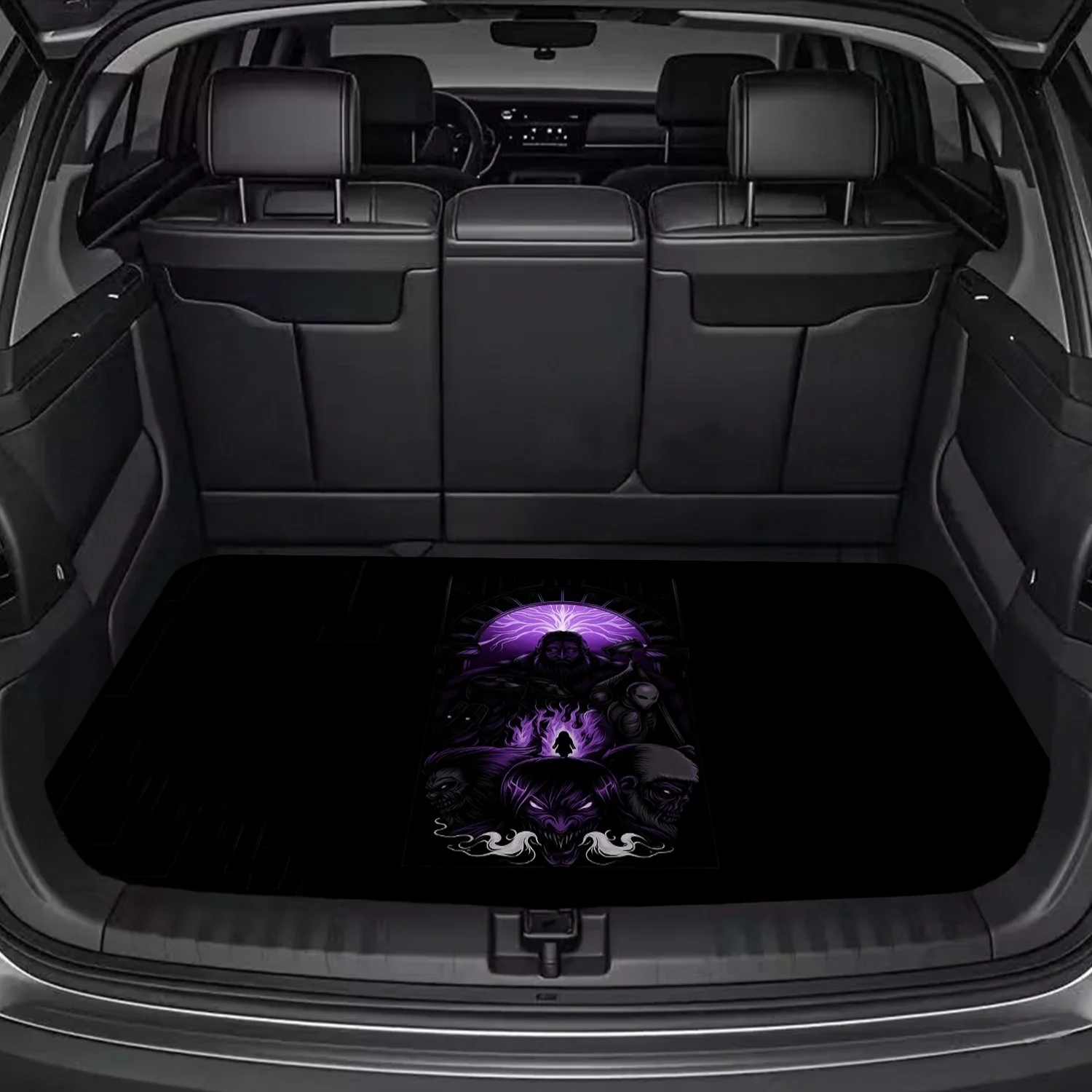 1pc Of Mysterious Purple Glow Pattern In The Dark - Polyester Fiber Trunk Mat, Pet-Friendly, Reduces Odors In The Car, Keeps You