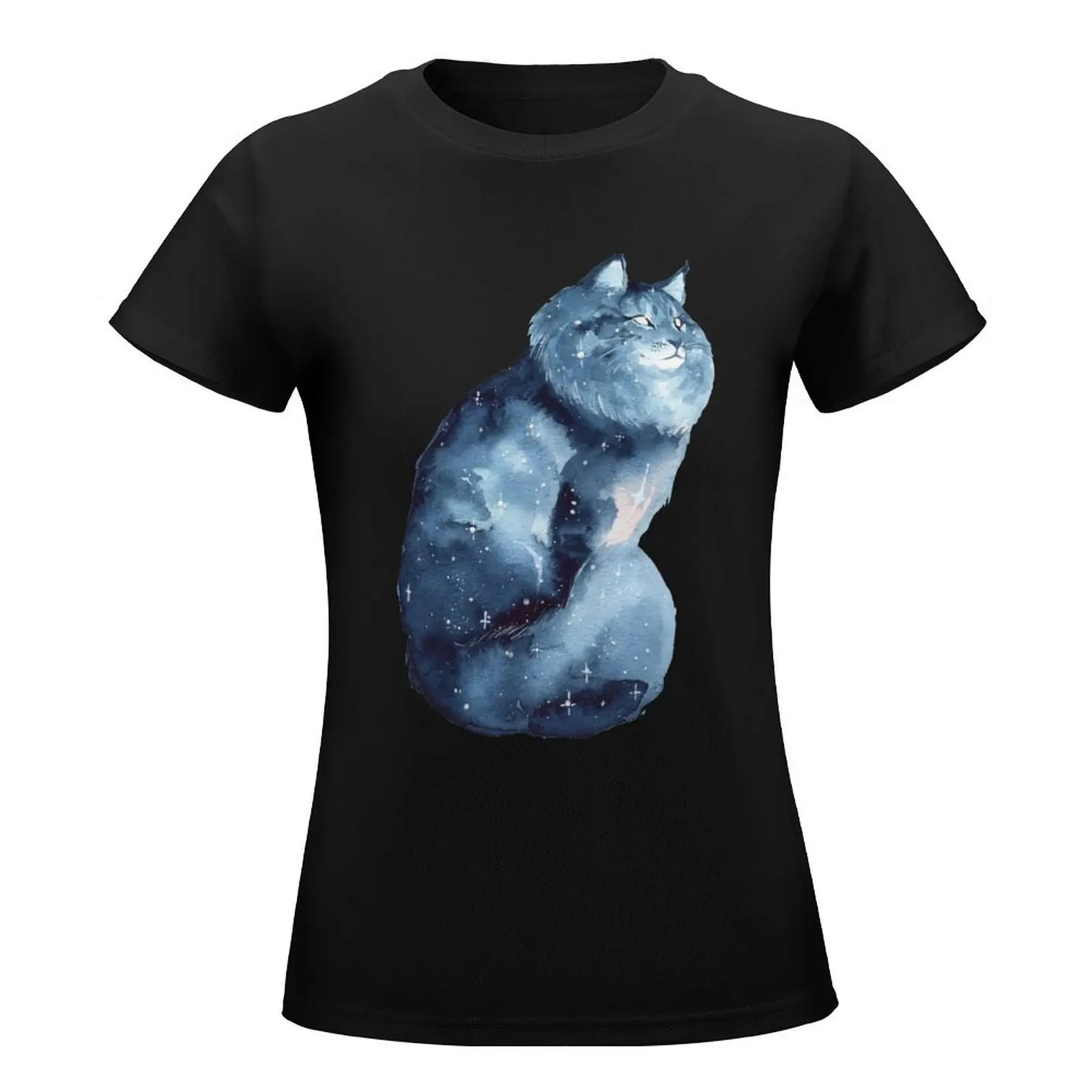 Galaxy Siberian Cat T-Shirt anime clothes aesthetic clothes cute t-shirts for Women