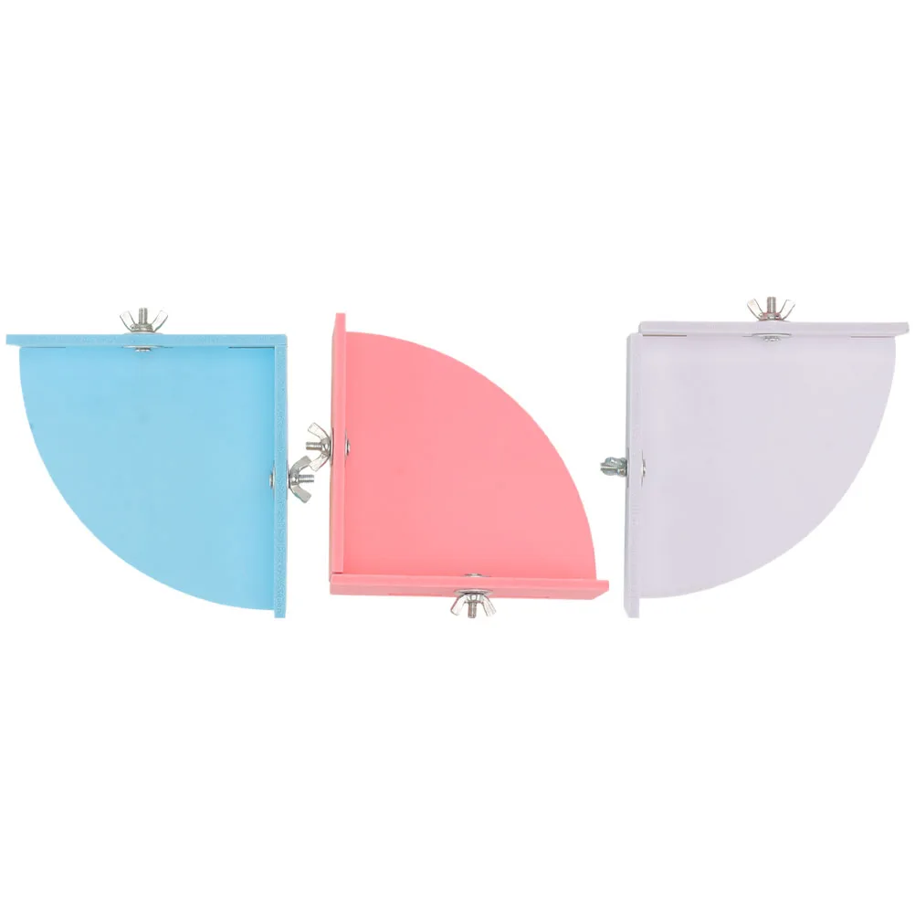 3 pçs plataforma de gaiola de hamster branco pvc forrageamento brinquedos indoor escalada triângulo placas casas para animais de estimação materiais seguros fáceis