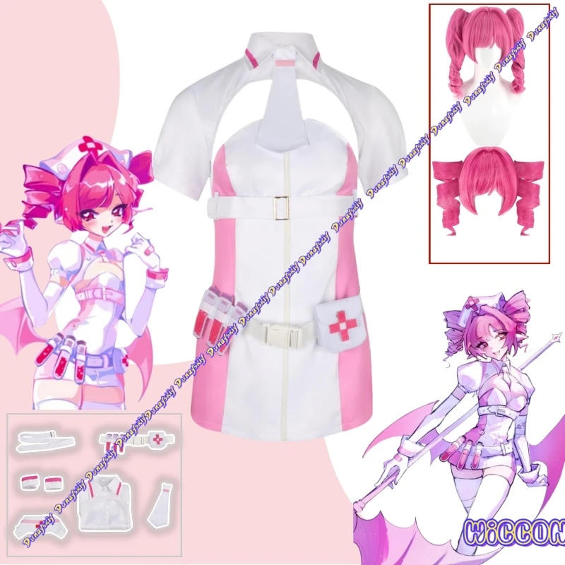 

Virtual Buro Muse Nurse Cosplay - Sexy Streamer Outfit with Pleated Skirt for Adult Women Halloween Disguise Anime Expo Roleplay