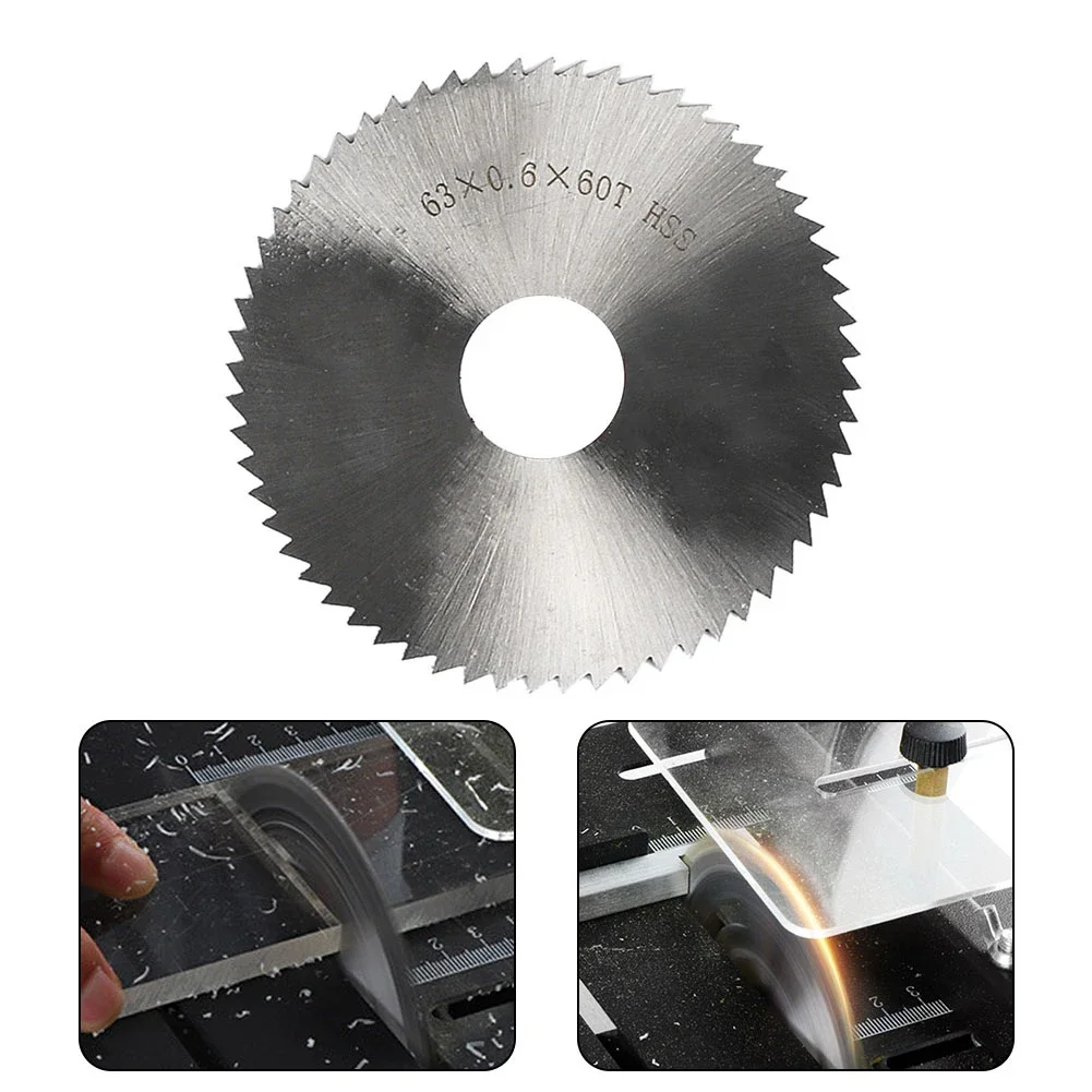 1pc Stahl Kreissäge blatt 63mm Bohrung durchmesser Rad schneid scheibe zum Schneiden von Holz Kunststoff Kupfer Leichtmetall