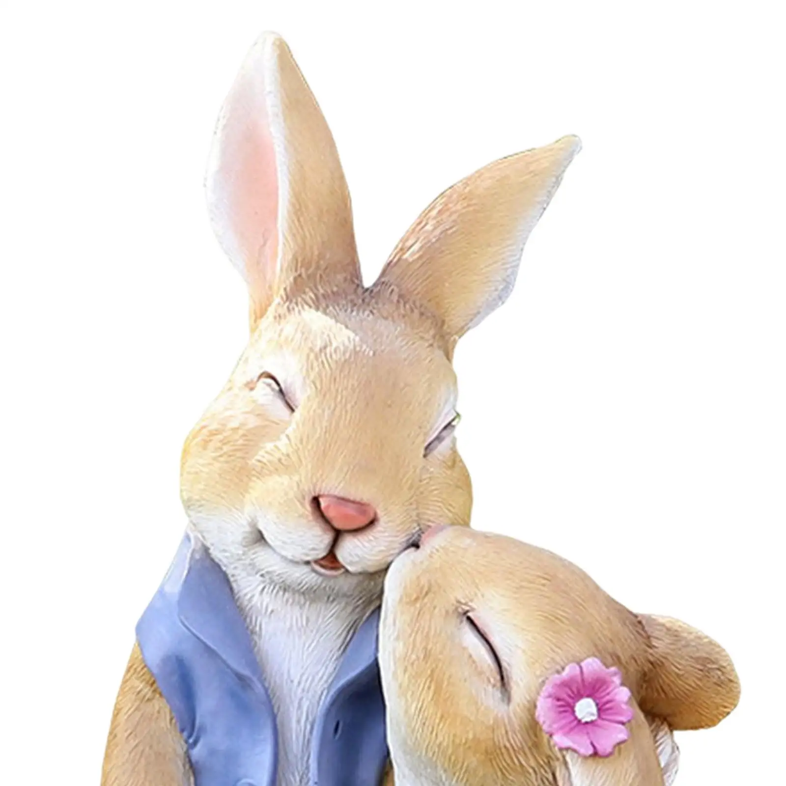 2 Pieces Cute Garden Statue Decoration Outdoor Lawn Yard Animal Figurine for Indoor