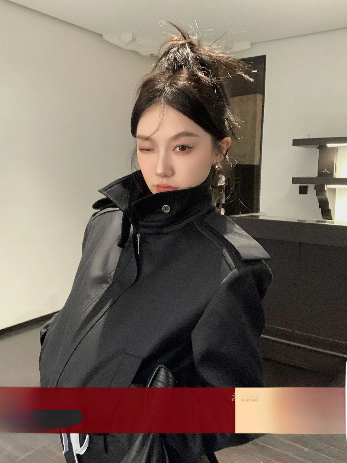 

Bla Wide oulder ort Jaet Women's Casual Sle Stand Collar Retro Autumn New Arrival Breathable Polyester Cotton Blend