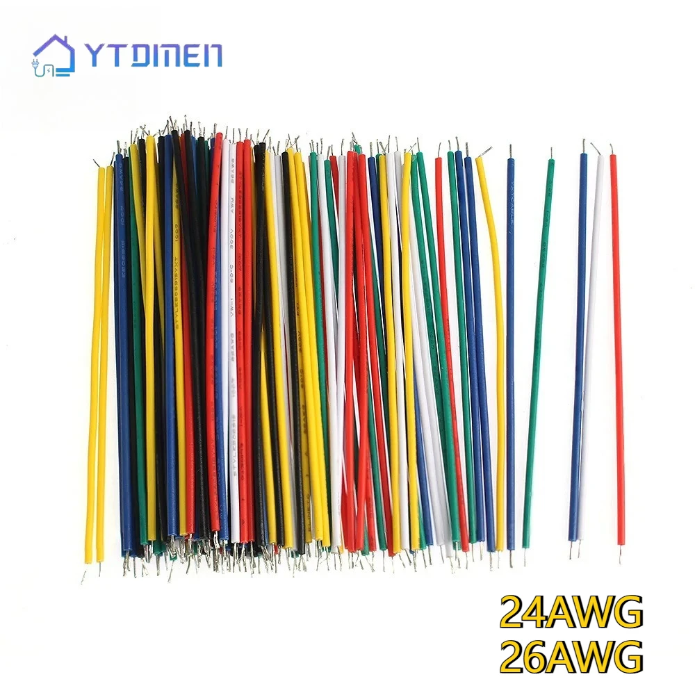 

Набор из 120 луженых проводов для макетных плат 24AWG/26AWG (красный/синий/зеленый/белый/желтый/черный) для Arduino, печатных плат и DIY-электроники