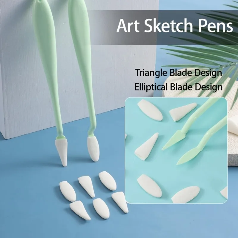 A53M-Replacement Eraser Tips Plastic Art Erasers For Sketching-Detail Smudging Tools Head