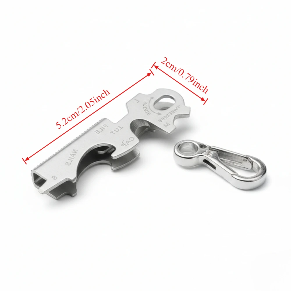EDC 8-in-1 Schlüsselanhänger aus Edelstahl Multifunktionaler Schlüsselanhänger Flaschenöffner Schraubendreher Outdoor-Überlebensausrüstung Camping-Werkzeug – Detail 1