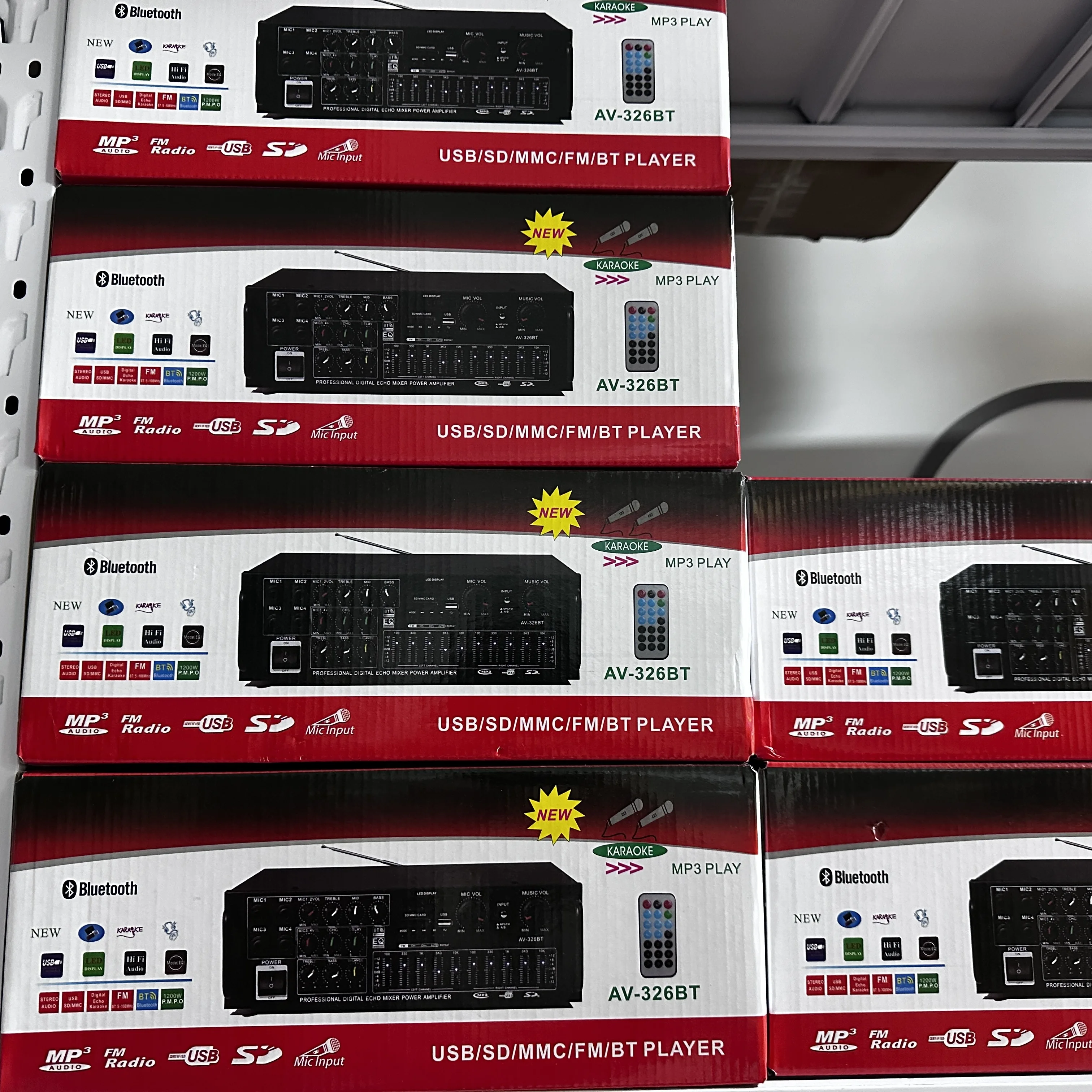 2000w bluetooth Audio Power Amplifier HiFi Amp Speaker 12V AV Amp Speaker Remote Control Car Home Square Dancing 2.0 Channel