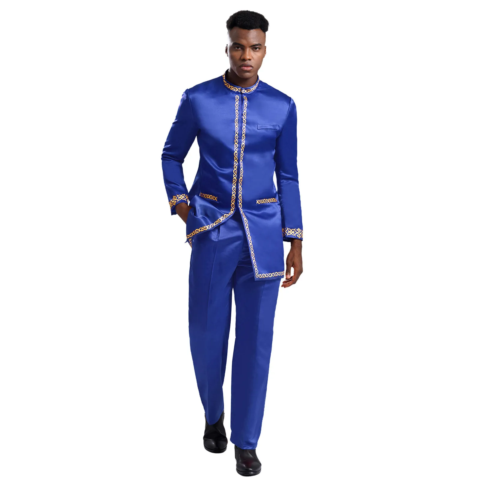 Ternos de festa à noite de casamento, roupas africanas para homens, casacos de manga comprida, conjuntos de roupas para banquete, cerimônia de bolas, roupa formal