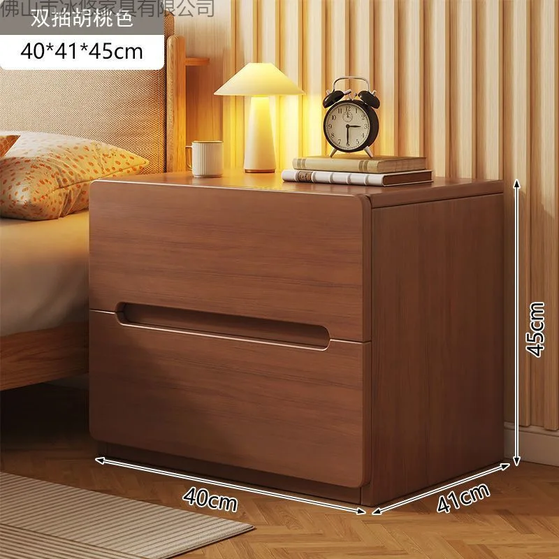 Bedside table Solid wood household bedroom shelf Small apartment storage