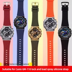 For Casio G-SHOCK GA110 GM110 GM-110GB Silicone Small Steel Cannon watchband Red Blue Color Blocking Orange Resin Watch Strap
