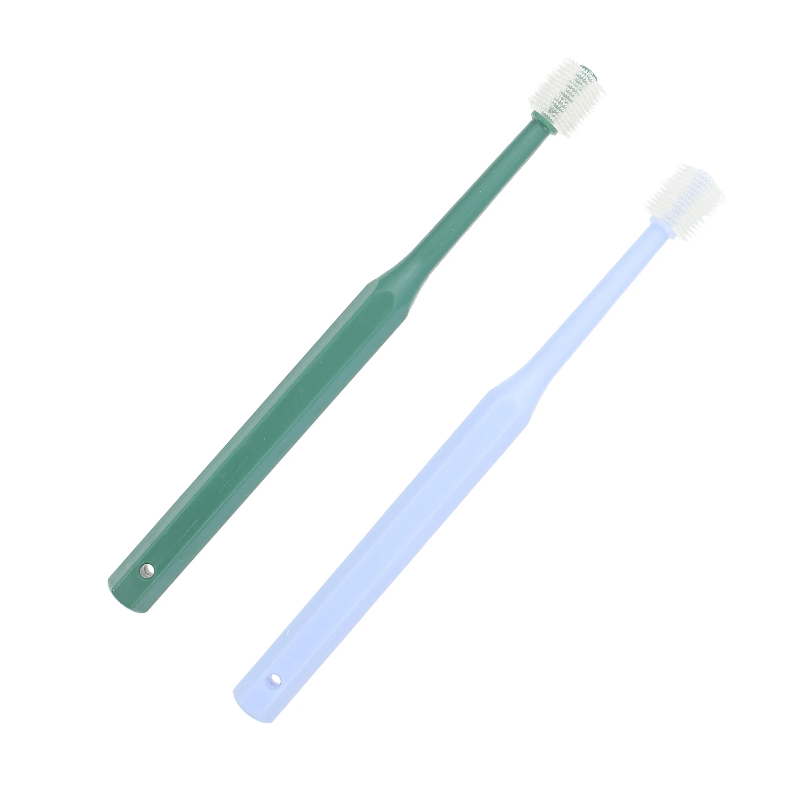 

2pcs Pets Toothbrush For Small Dogs Cats 360-Degree Cleaning Soft Bristle Oral Care Brush Head Long Anti-Slip Handle