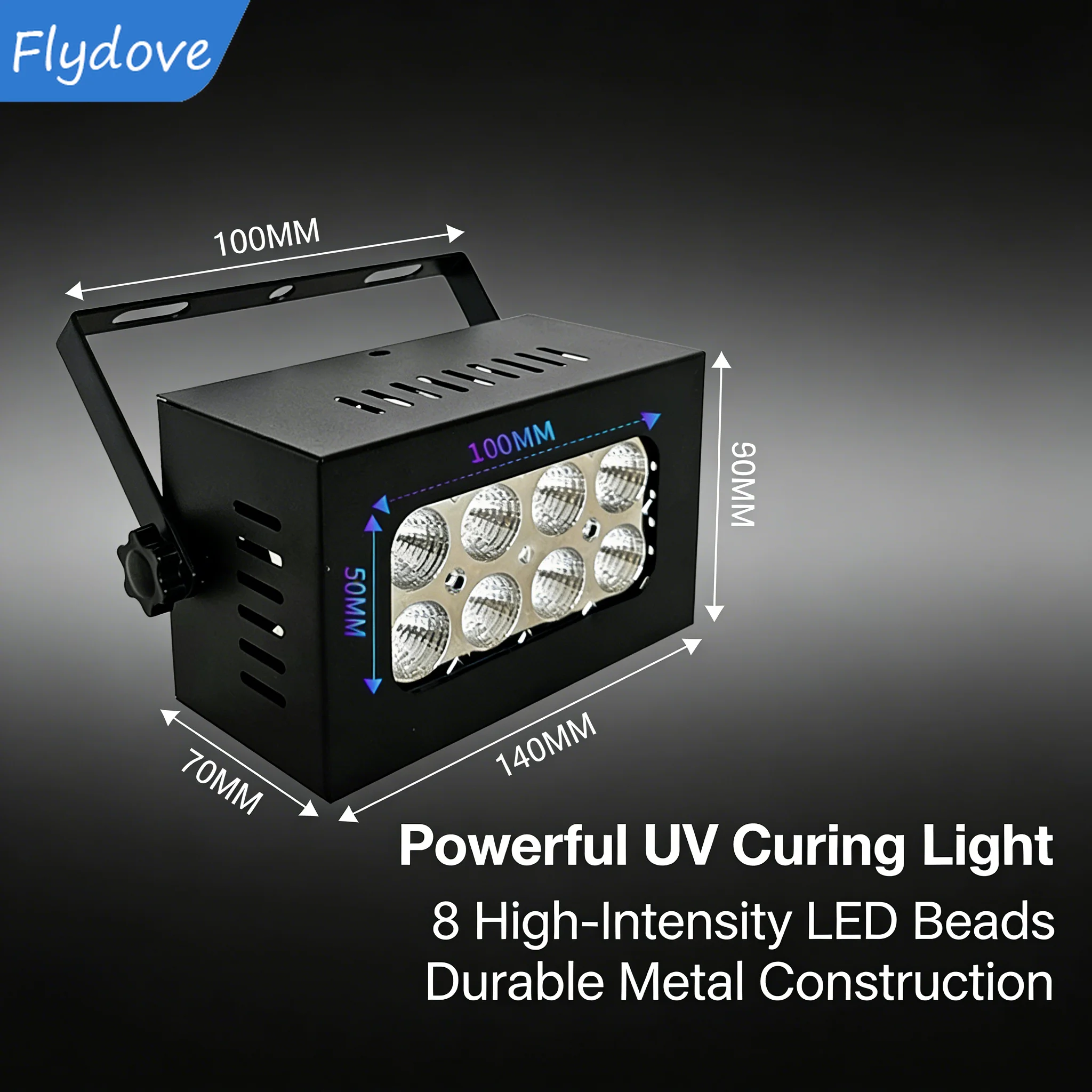 High Intensity UV Curing Light Air Cooling System Condenser Cup Portable UV Lamp for Ink Shadowless Glue Resin Dry 20W 40W 80W