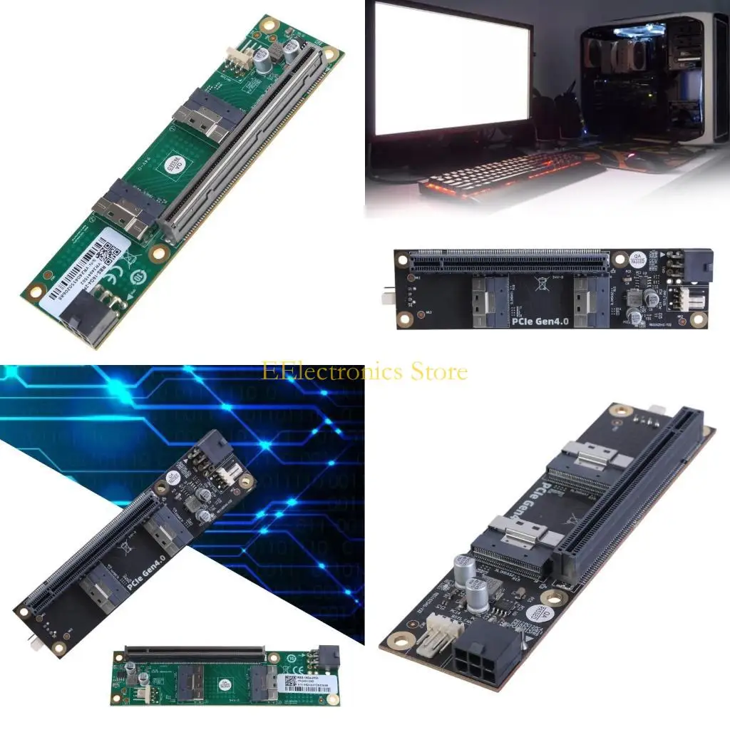 B03C PCIe to SFF-8654 Conversion Board for NVMe SSD SFF-8654-8i to PCle 8x 16x Extension