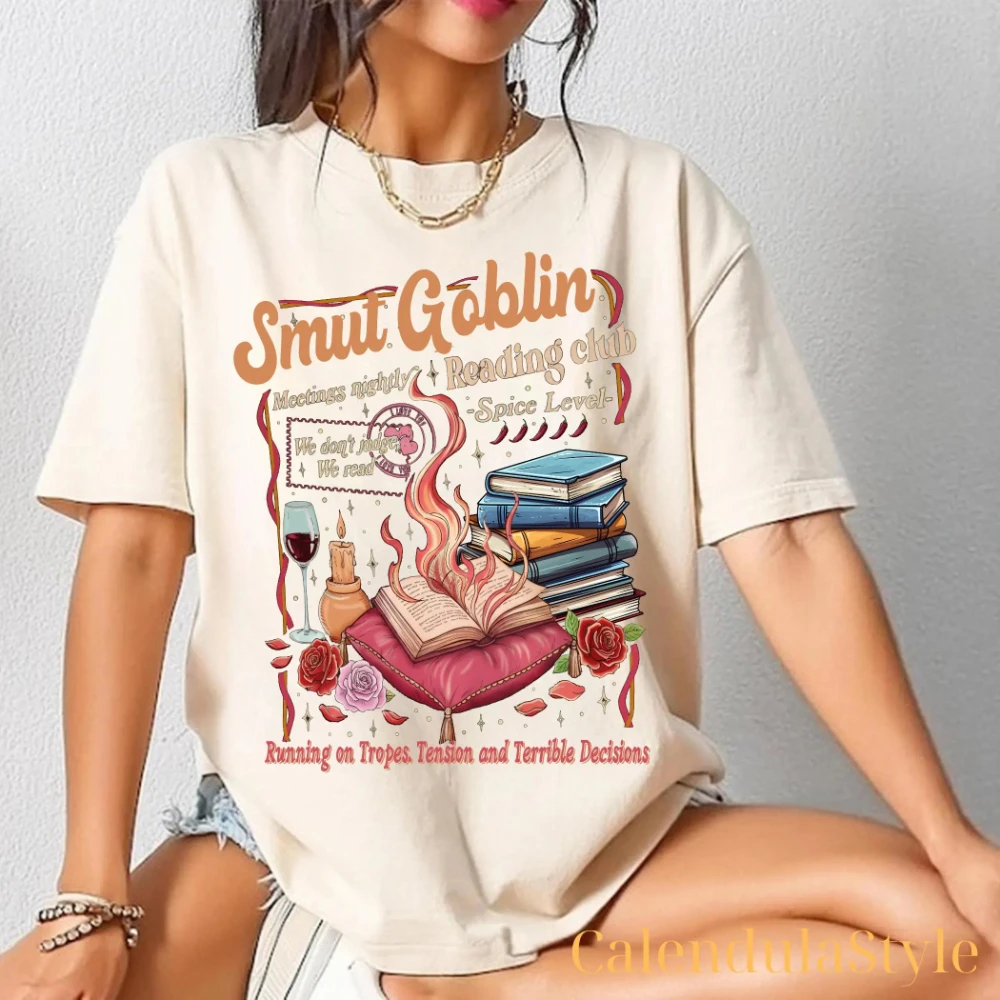 Girl Date with A Book Smut Goblin Dark Romance Bookish Shirt Spicy Book Club Girl Date with Book Shirts Spread Those Pages Book