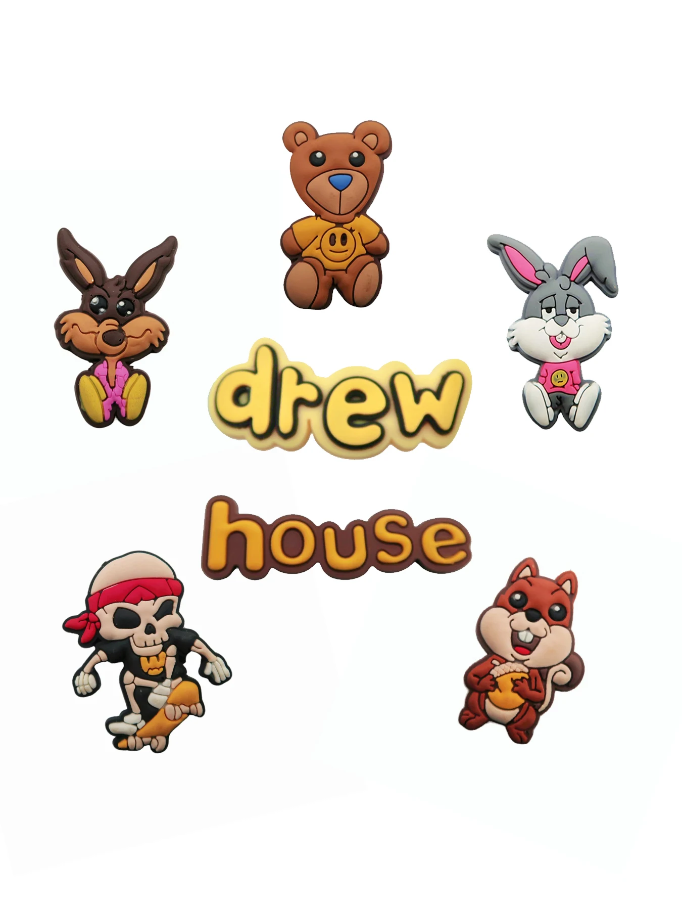 7-58PCS Cartoon  Shoe Charms drew house Adventure PVC Decorations high-quality Detachable Waterproof For Party Gift
