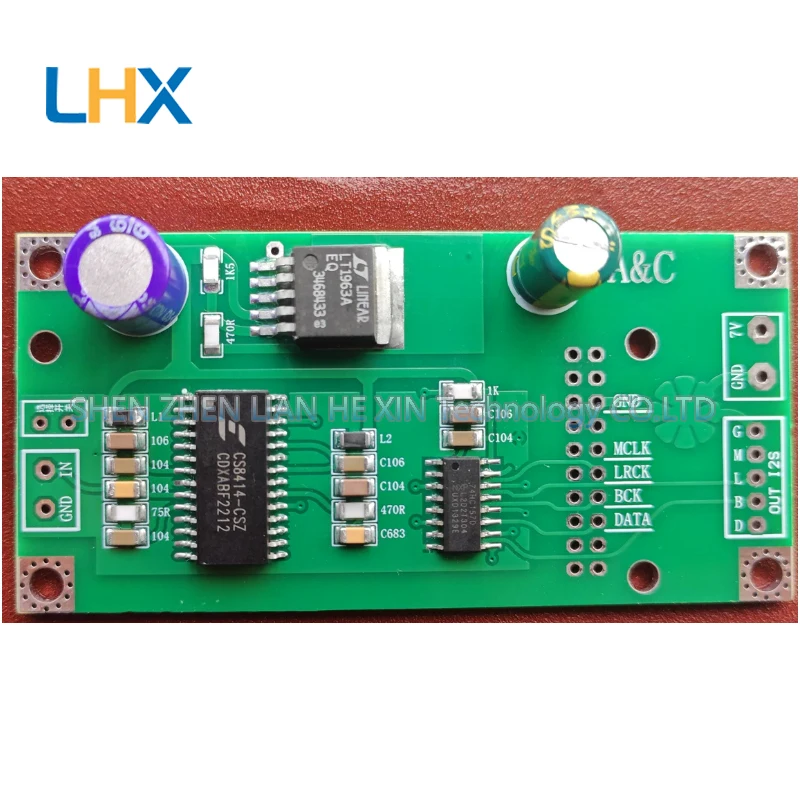 CS8414 coaxial receiving board, CS8412, AK4118 interface I2S input