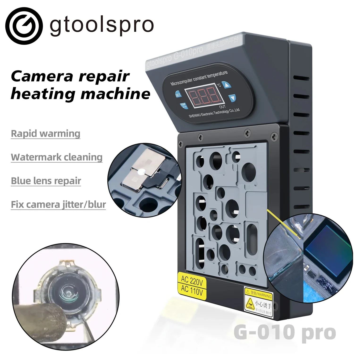Gtoolspro G-010 Pro Camera Repair piattaforma di riscaldamento IPhone Camera Repair Shake non può essere aperto 7G-15 Pro Max strumento di riparazione della fotocamera
