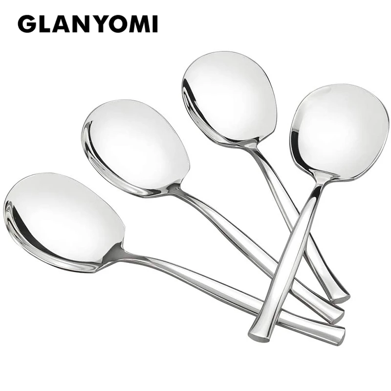 

8Pcs 304 Stainless Steel Serving Spoon Set for Catering, Large Serving Utensils Buffet Spoons Restaurant Supplies