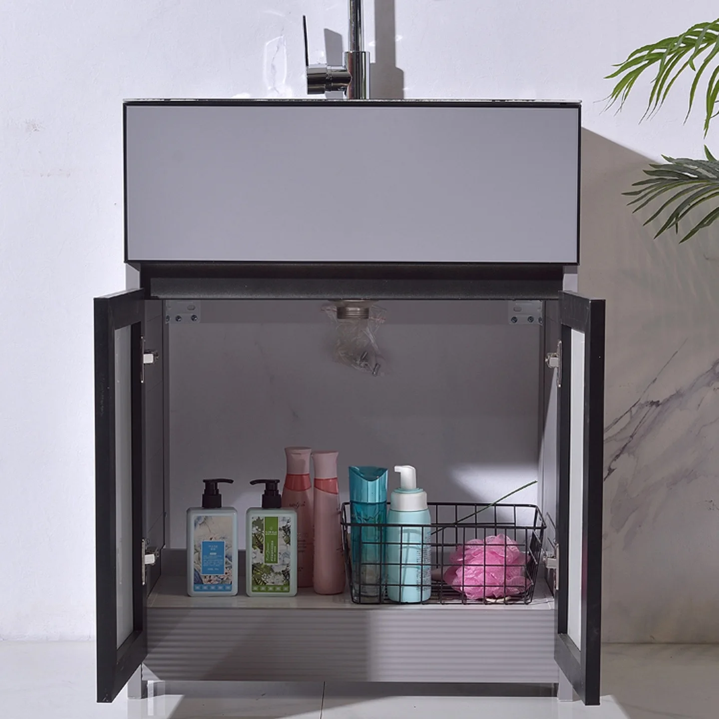 Balcony Space Aluminum Laundry Pool Integrated Cabinet Stainless Steel Sink Cabinet Dishwasher Kitchen