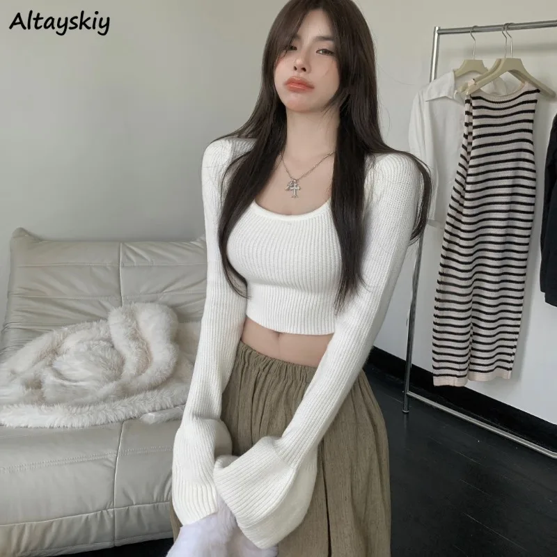 

Пуловеры женские, однотонные, сексуальные топы, шикарная уличная одежда с длинным рукавом, универсальный дизайн на шнуровке, повседневный, элегантный, простой, для вечеринки, отдыха