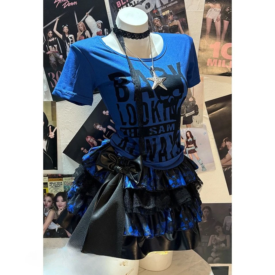 Subculture Print T Shirts Y2K Gothic Punk Harajuku Style Short Long Sleeve Optional Casual Vintage Tees for Women Fashion Tops