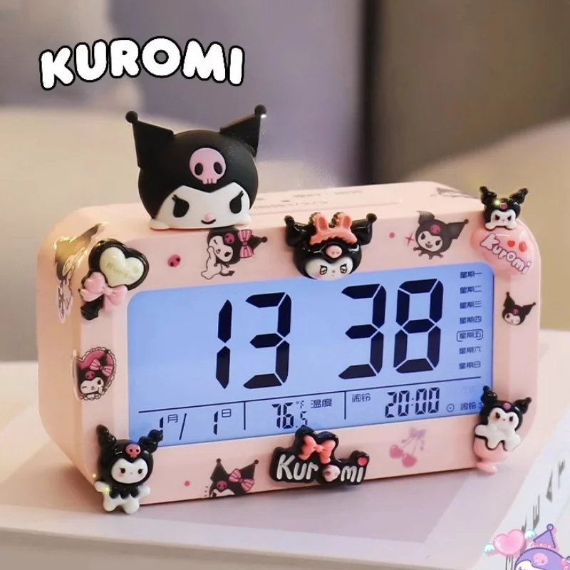 

Милые настольные электронные часы Sanrio Kuromi Cinnamoroll моя мелодия полачко Мультяшные часы с будильником с зарядкой студенческие самоученические часы