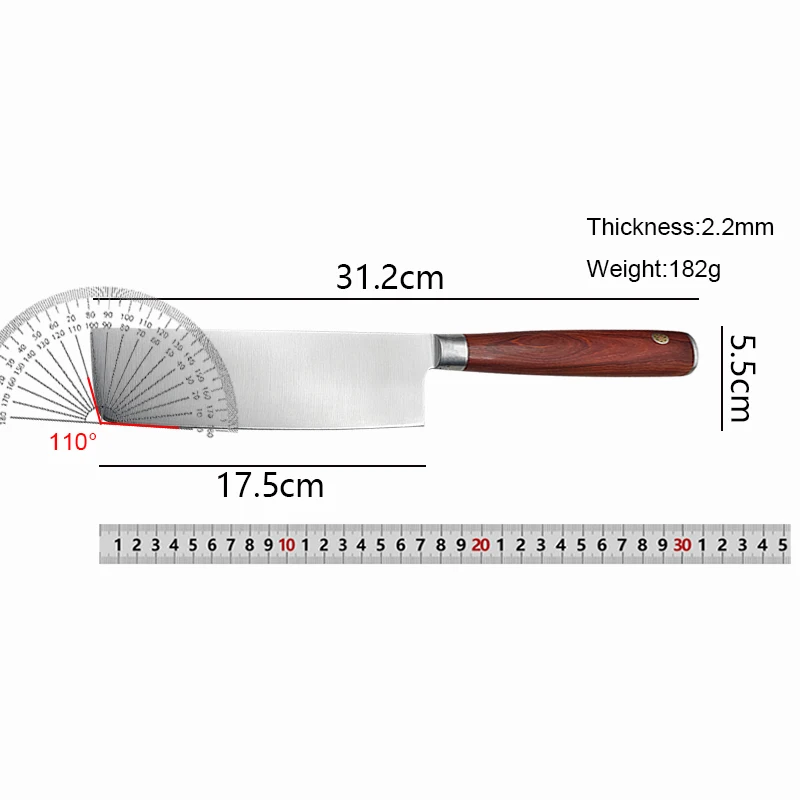 Stainless Steel Kitchen Knife Chef Meat Cleaver Slicing Vegetable Fish Fillets Nakiri Knife Professional Cooking Cutter