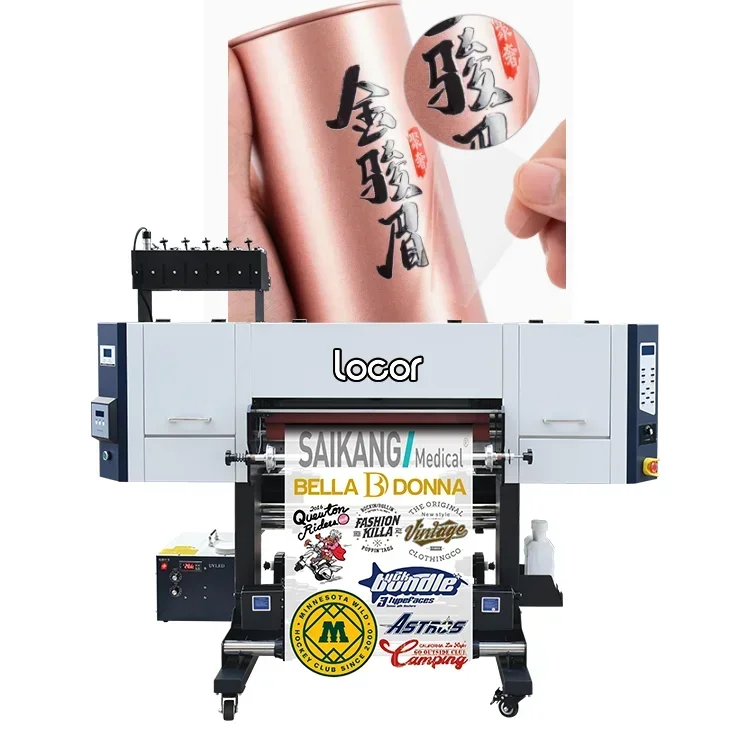 New Technology Locor 70cm UV DTF Printer with 3/4PCS i3200U1 Head CMYK White Varnish Sticker Printing