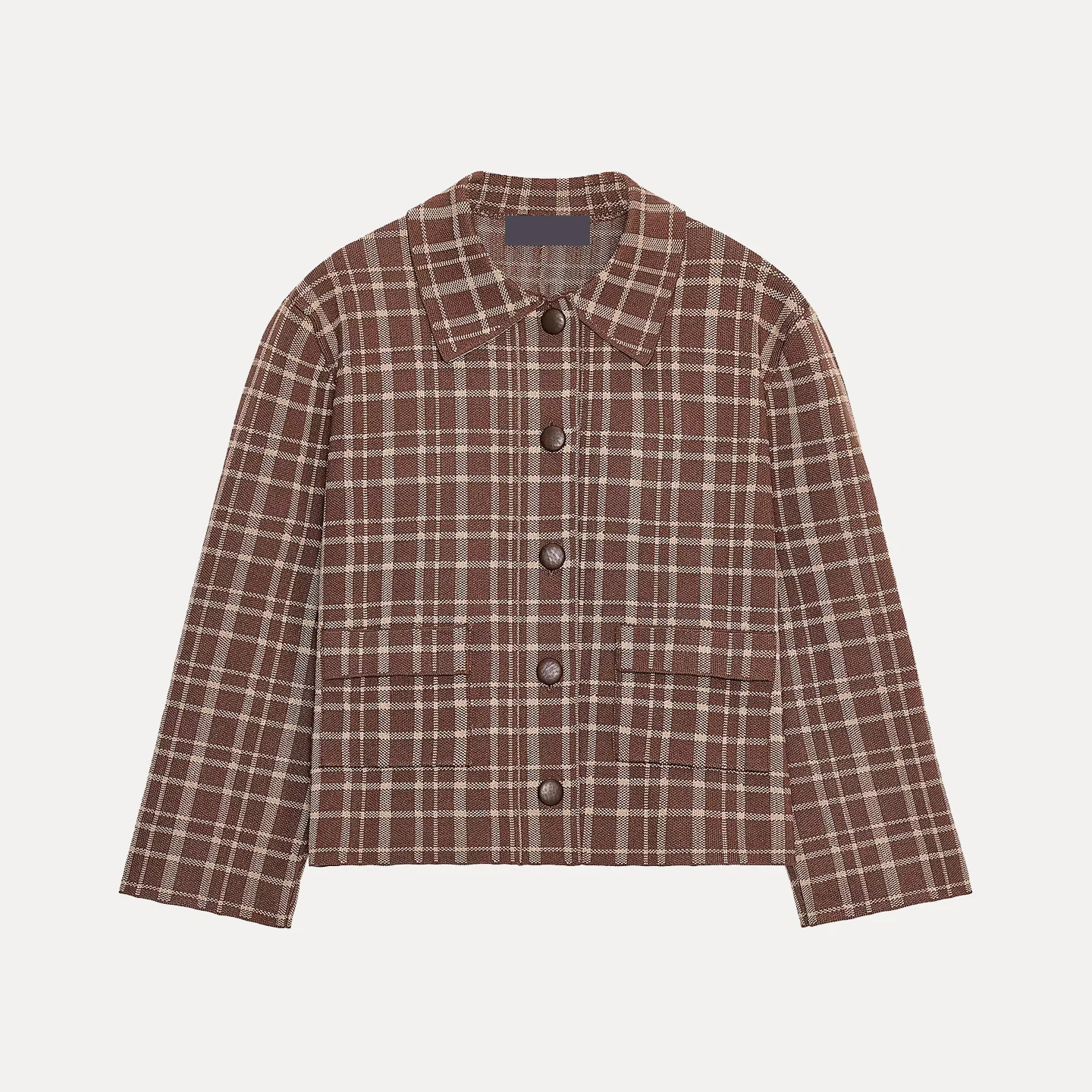 

Z женское вязаное пальто irt, осень 2021, клетчатый отложной воротник 7/8 Sve, верхняя одежда с застежкой на пуговицы