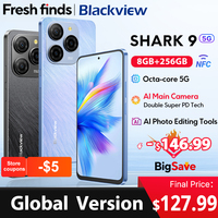 【World premiere】Blackview SHARK 9 5G Smartphone 6.67'' HD+ IPS 90Hz Display NFC 50MP AI Main Camera GPS Android 14 Mobile Phone