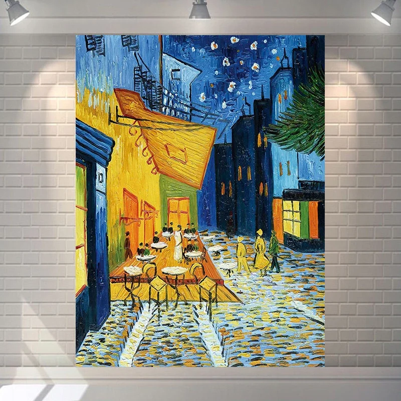 VIKAMA Starry Night Painting Tapestry Wall Hanging, 6 Designs, Wall Decor for Bedroom Living Room Dorm