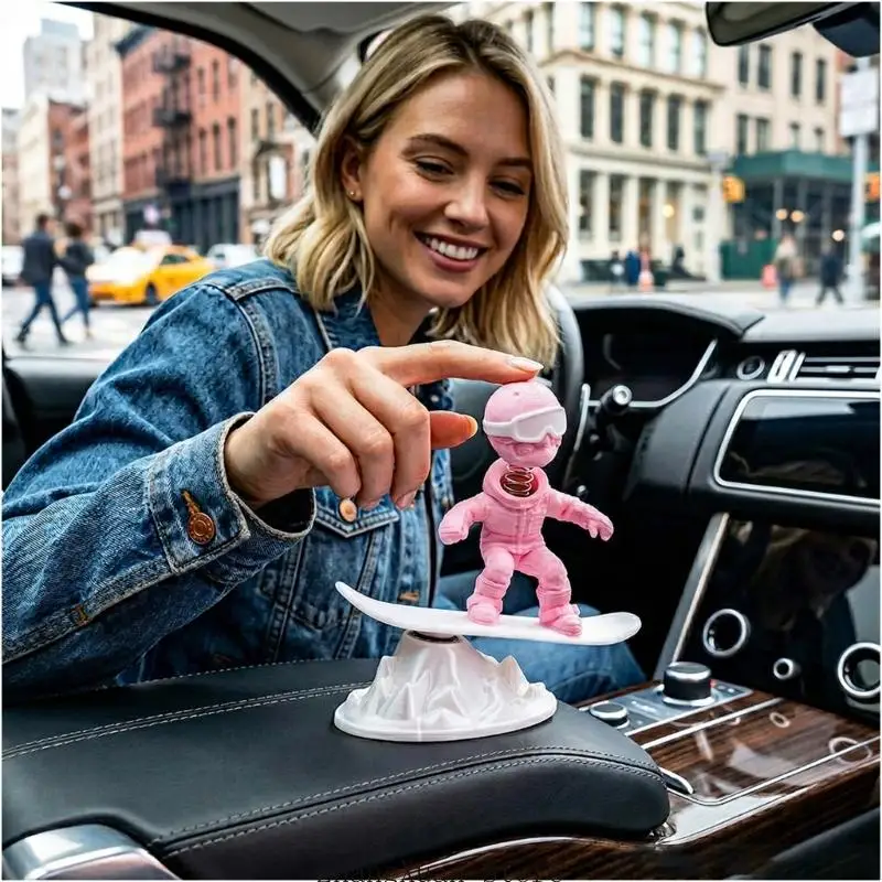 3D-gedruckte kleine Skifigur, Schaukelornament, Geschenk für Autoliebhaber und Sammler 3XUF – Detail 10