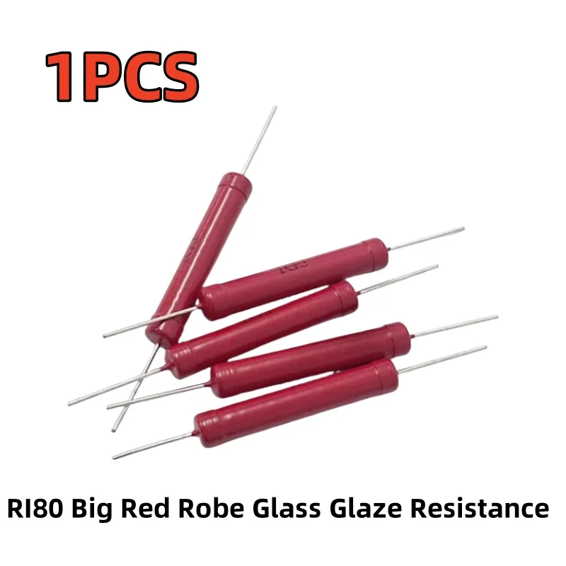 1 Uds RI80 bata roja grande resistencia de esmalte de vidrio 5W 1K 10K 1M 2M 3M 5M10M 20M 100M 500M 1G 10G 100G