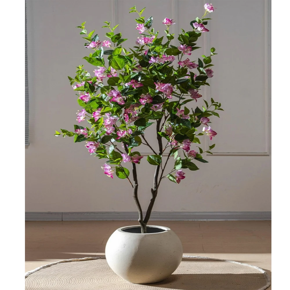 

Simulation Green Plant Bougainvillea Artificial Flower Tree Indoor Living Room Potted Bionic Plant Home Decoration Ornaments