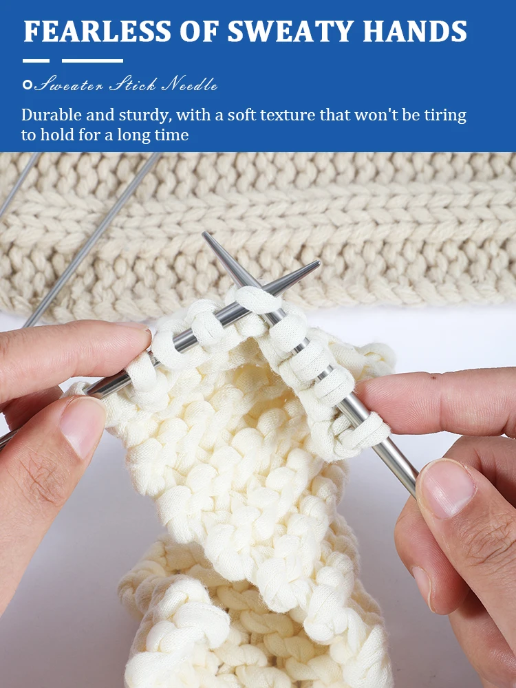 5PCS 15CM Edelstahl Stricken Nadeln Set Doppel Spitzen Gerade Stricken Nadeln Für Stricken Pullover Schal Werkzeuge 1,5-5mm – Detail 6