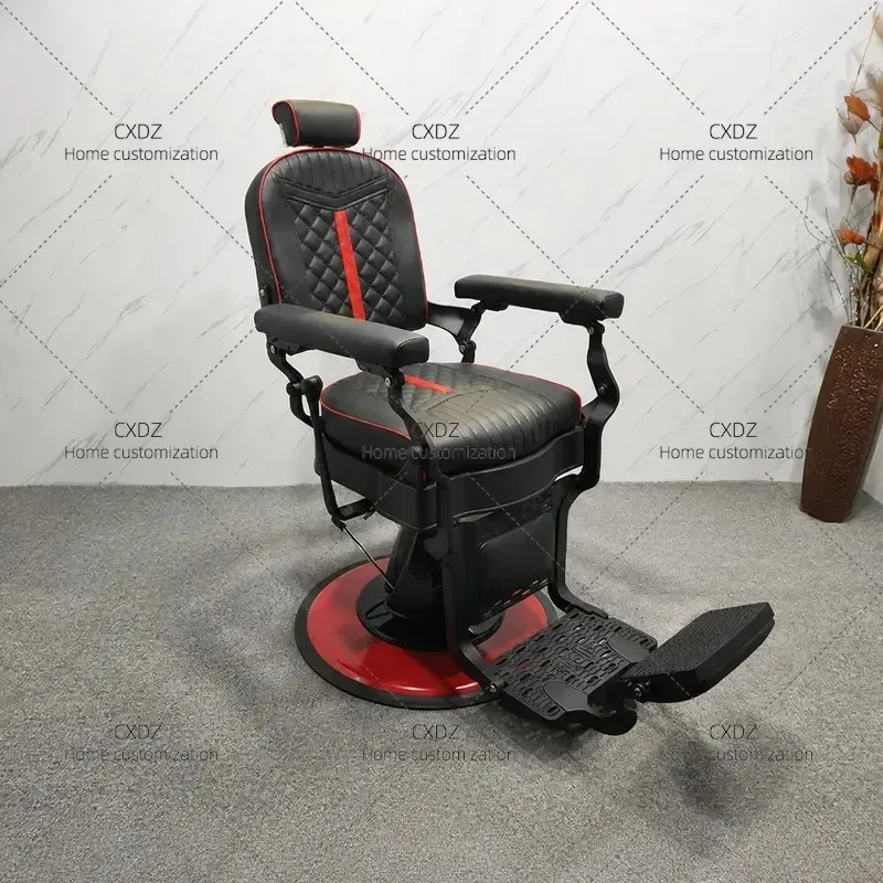 Retro Hydraulic Barber Chair Heavy Duty Big Seat Swivel Lift Hair Cutting Chair for Salon Barbershop Professional Styling