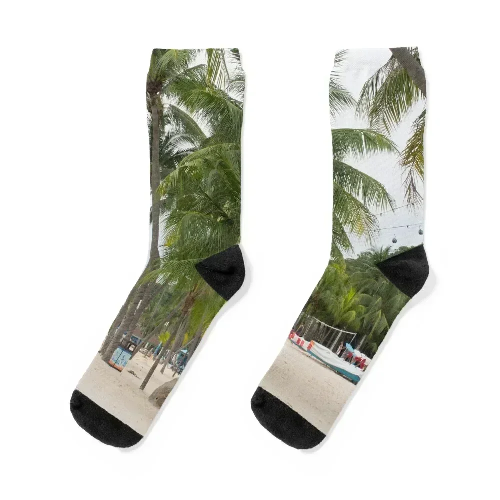 

Sentosa Island Beach Socks ankle Rugby retro soccer anti-slip Socks For Man Women's happy short halloween Socks Man Women's