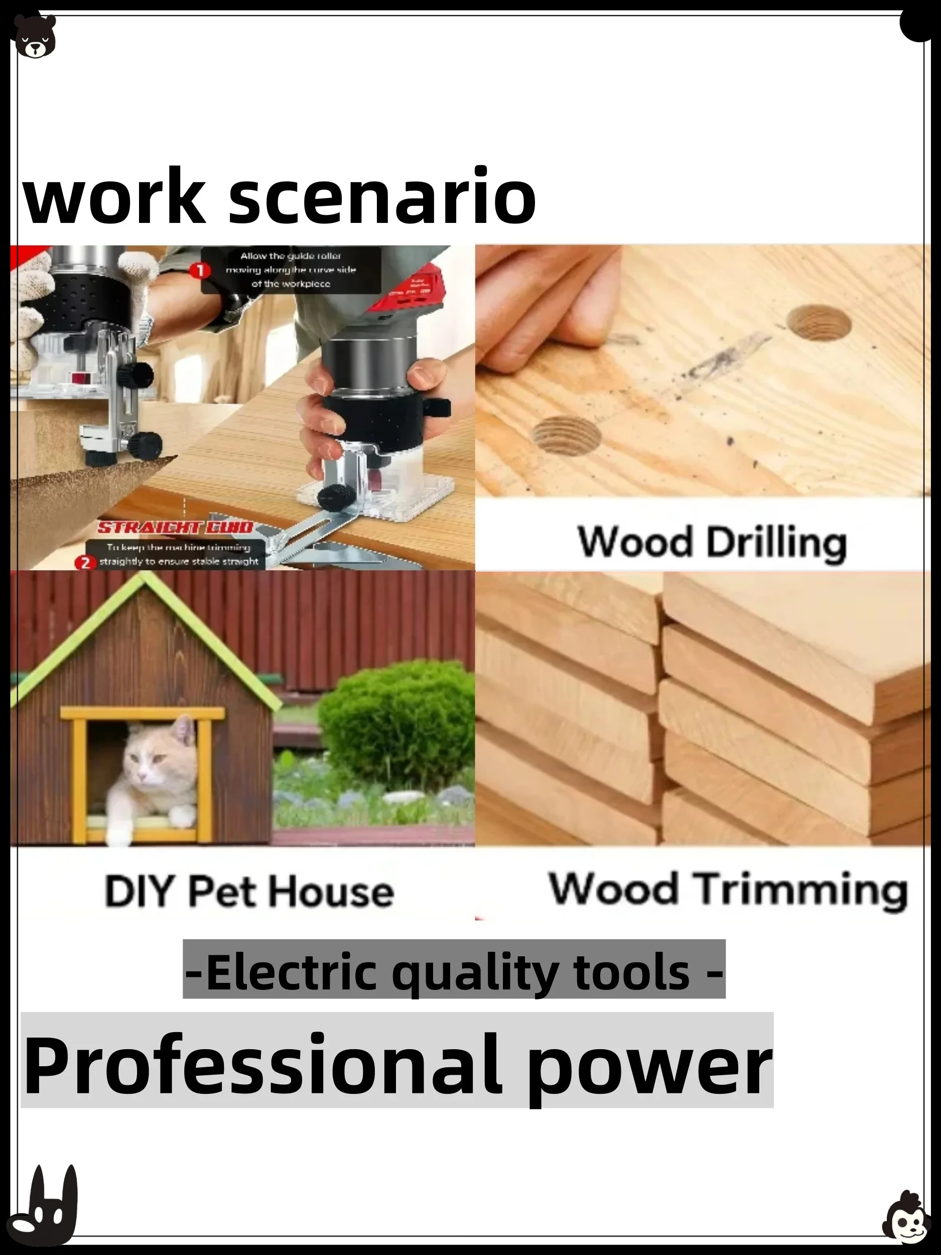 800W 30000RPM Brushless Electric Trimmer  Cordless Compact Router 5-Speed Woodworking Trimming Machine For Milwaukee Battery