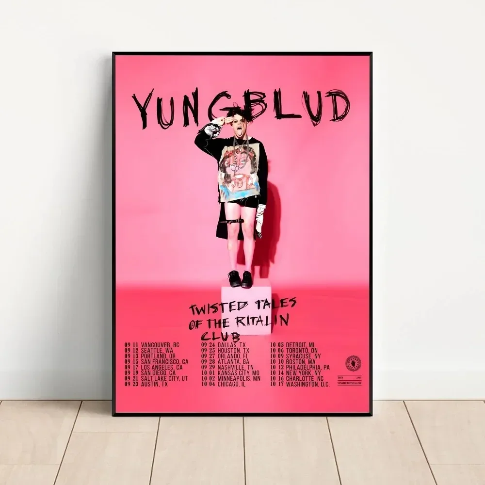 Singer Yungblud Poster Kraft Club Bar Paper Vintage Poster Wall Art Painting Bedroom Study Stickers